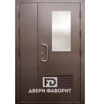 Стальная двустворчатая дверь в котельную