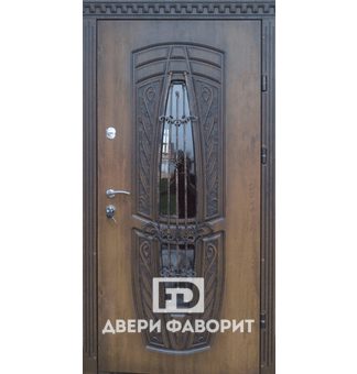 металлическая дверь с терморазрывом и стеклом овальной формы