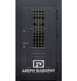 Дверь входная с кованой решеткой и стеклом