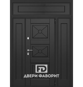 Недорогая дверь с верхней вставкой, модель для коттеджа