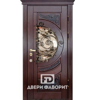 Стальная дверь с фигурной ковкой