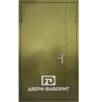 Двустворчатая железная дверь с цинкогрунтом