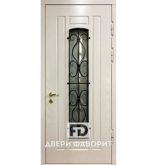 Уличная дверь из металла с ковкой