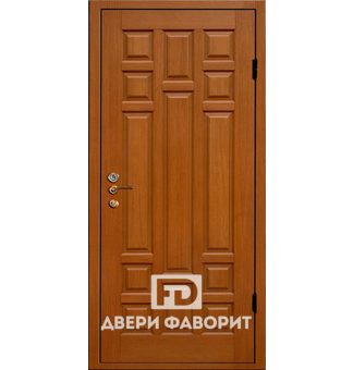 стальная уличная дверь без глазка отделана с двух сторон филенчатым мдф