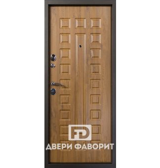 дверь уличная железная с отделкой филенчатый мдф