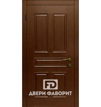 дверь уличная отделана снаружи филенчатым мдф, внутри ламинированная панель