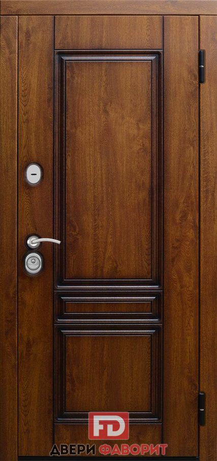 стальная уличная дверь без глазка, с отделкой винорит
